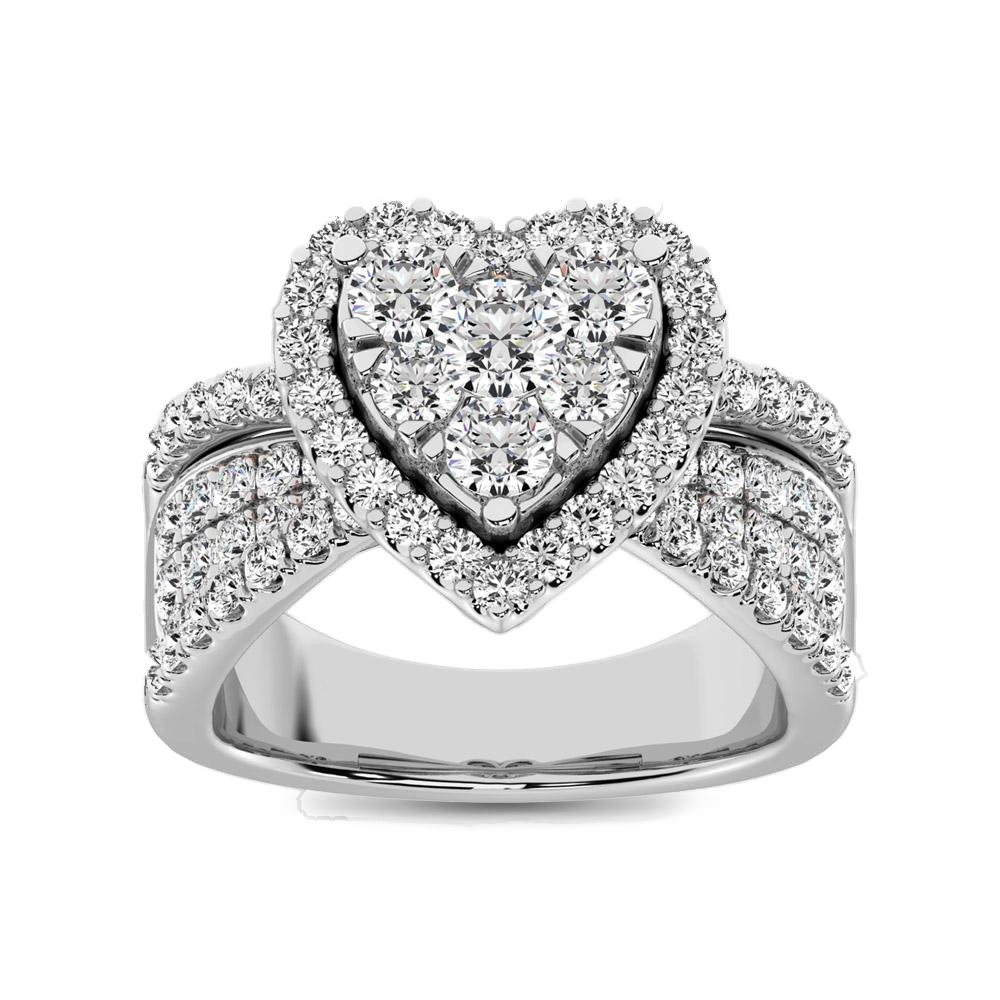 diamond engagement ring heart cut 1.00 carats 14kt gold